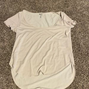 tan shirt with open front